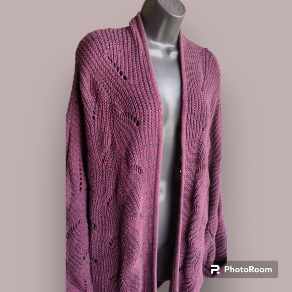 Maurices Purple Chunky Cardigan Plus Sz 1X - Picture 5 of 5